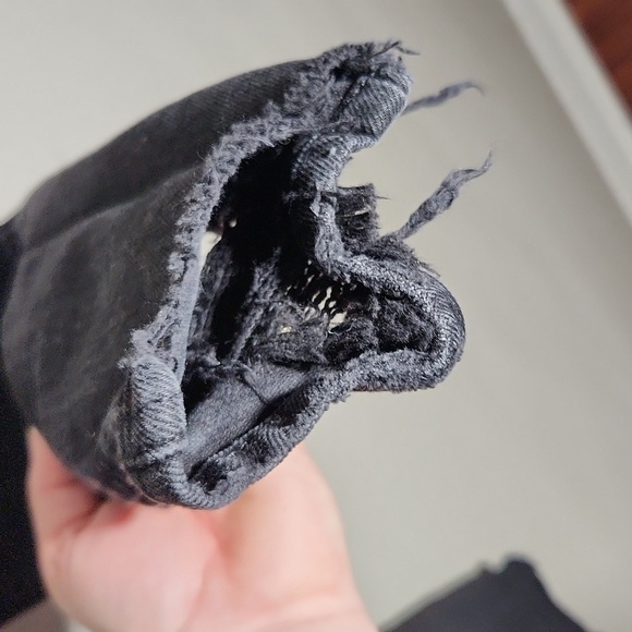 Pacsun Jeans Mens Size 32 Denim Distressed Distroyed Holes Ripped Black Skinny - Picture 5 of 16